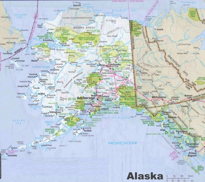 Alaska map regions large state usa maps states united america